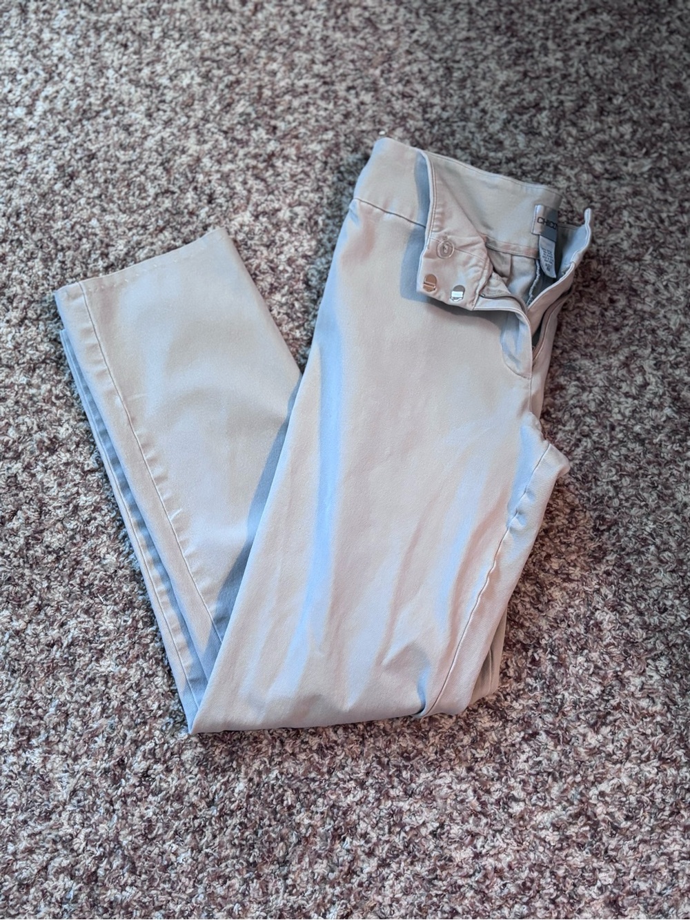 Chico’s Women’s Size 0 Beige Stretch Straight Leg Career Casual Pants